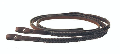 Tory Leather Dark Oil Braided Split Reins - Image 2