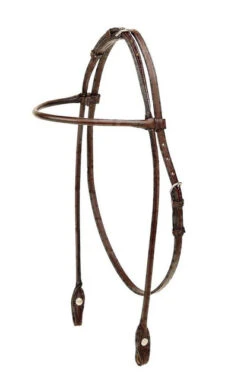 Tory Leather Rolled Brow Headstall - Arabian