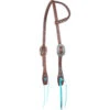 Martin Saddlery Antique Dots & Turquoise Ties One Ear Headstall