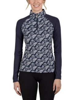 Kastel Denmark Navy Botanical Shirt Long Sleeve