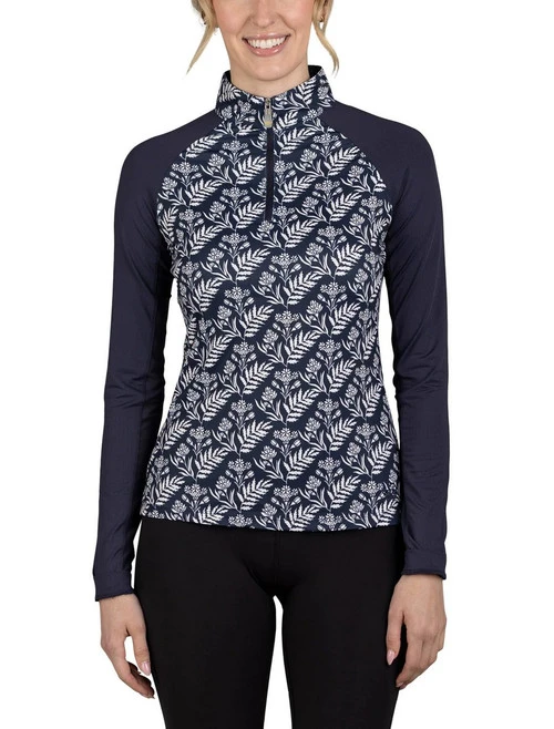 Kastel Denmark Navy Botanical Shirt Long Sleeve
