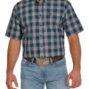 Cinch Print Button Down Shirt Short Sleeve