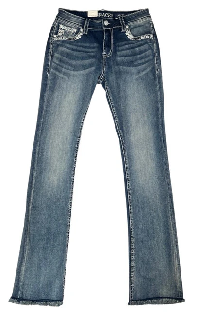 Grace In LA Easy Fit Steer Pocket Jean - Image 2