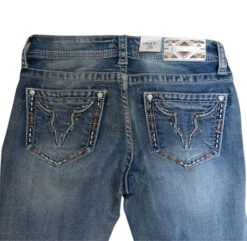 Grace In LA Jr Fit Steer Head Pocket Jeans