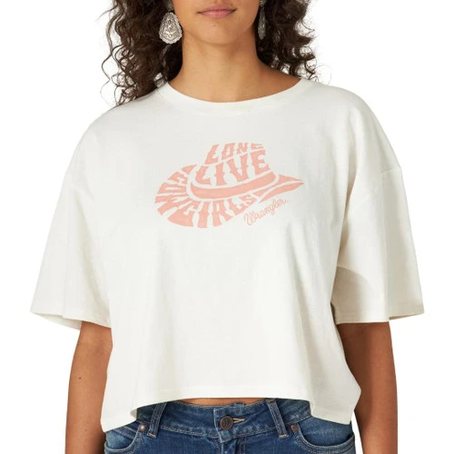 Wrangler Long Live Cowgirls Crop Tee - Image 3