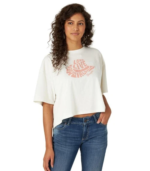 Wrangler Long Live Cowgirls Crop Tee