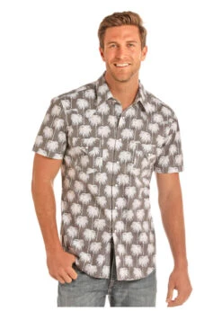 R&R Cowboy Palm Tree Short Sleeve Shirt
