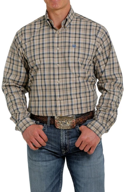 Cinch Plaid Button Down Shirt Long Sleeve - Image 3