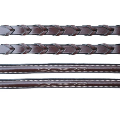 Black Oak Fancy Stitch Laced Reins PONY