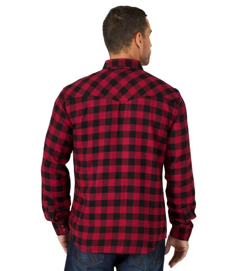 Men's Wrangler Retro Red Buffalo Plaid Shirt - Image 4