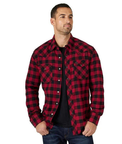 Men's Wrangler Retro Red Buffalo Plaid Shirt - Image 2
