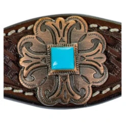 Circle Y Turquoise Round Up Futurity Brow Headstall