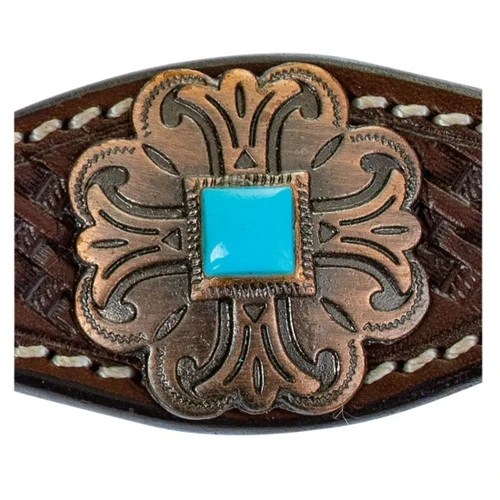 Circle Y Turquoise Round Up Futurity Brow Headstall