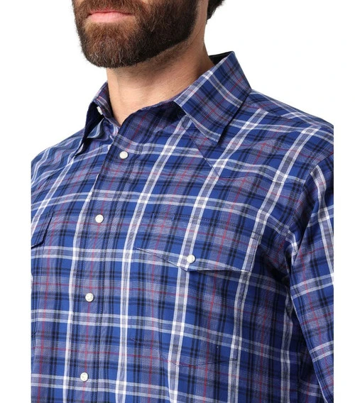 Wrangler Wrinkle Resist Plaid Shirt Long Sleeve - Image 3